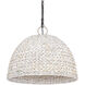 Rue 5 Light 21 inch Matte Black Pendant Ceiling Light in Painted Sweet Grass